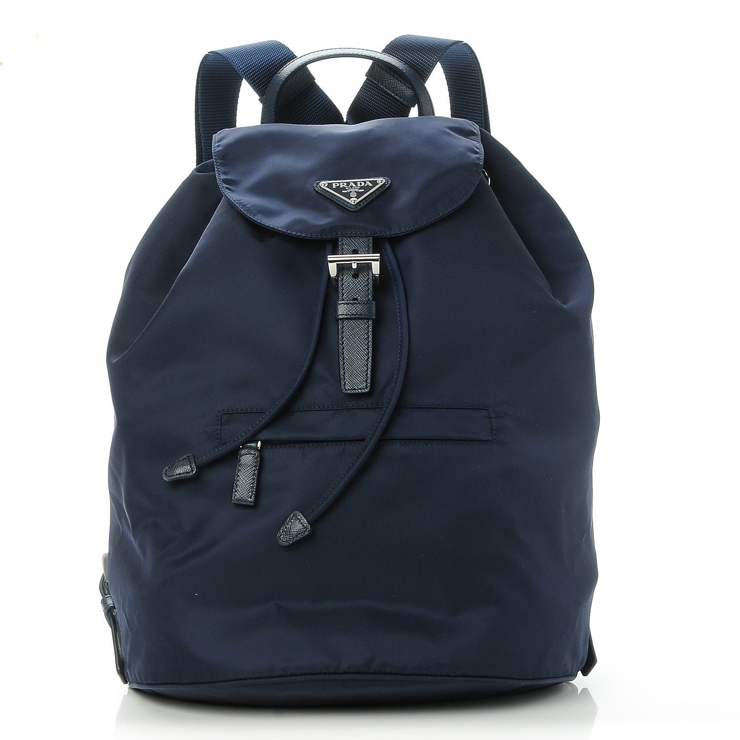 Prada Nylon Vela Saffiano Medium Cinch Backpack Baltico 1 of 8