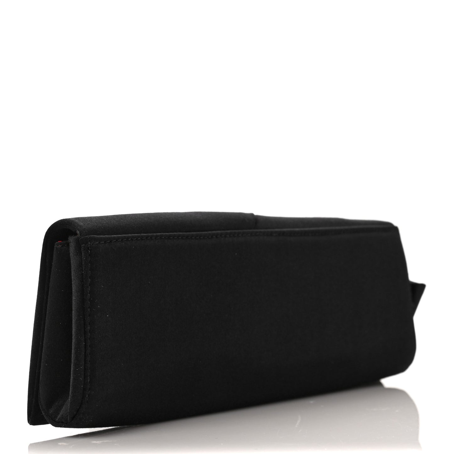 Satin Bow Clutch Black