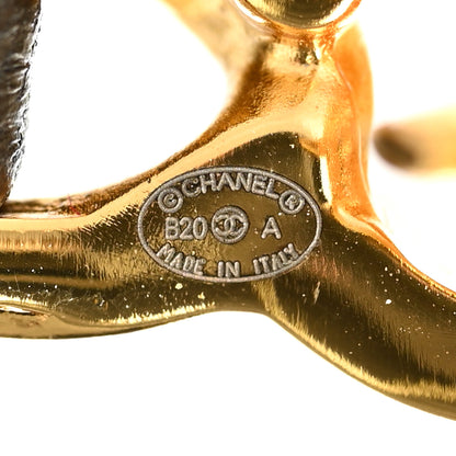 Chanel Pearl Lambskin CC More Is More Hair Clip Black Gold 3 of 4