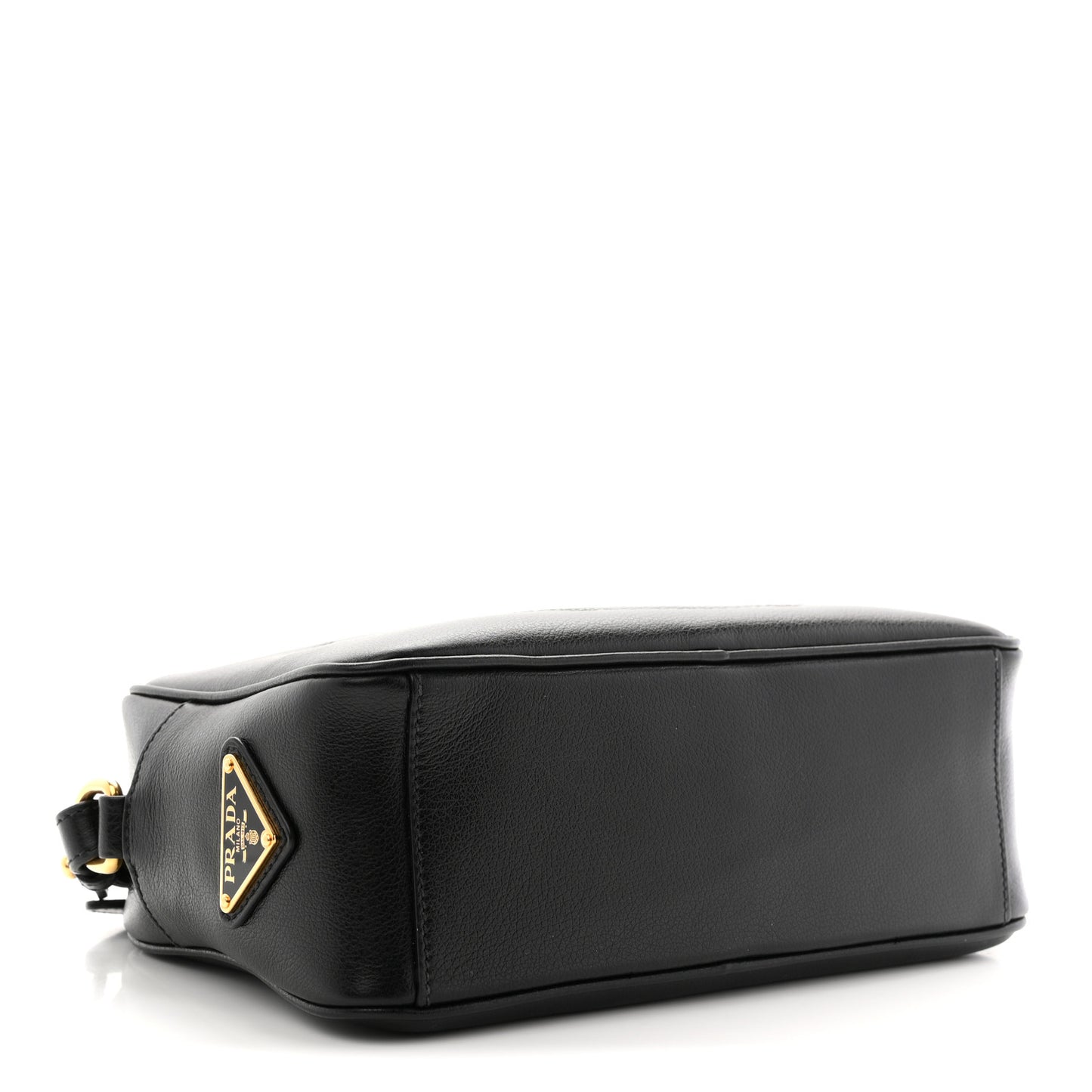 Glace Calfskin Embossed Logo Crossbody Black