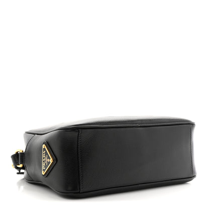 Prada Glace Calfskin Embossed Logo Crossbody Black 4 of 10