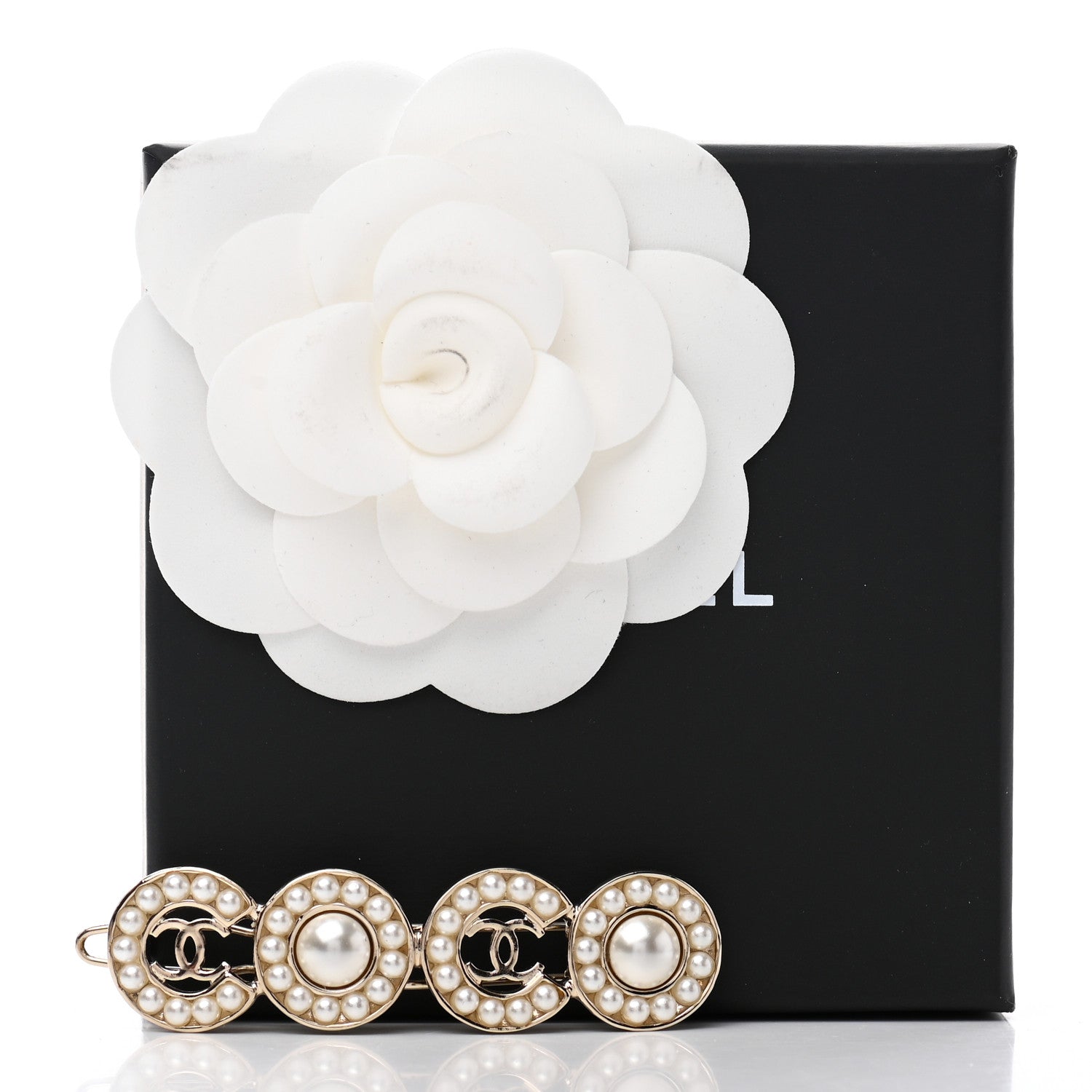 Chanel Pearl Coco Hair Clip Barrette Gold 4 of 4