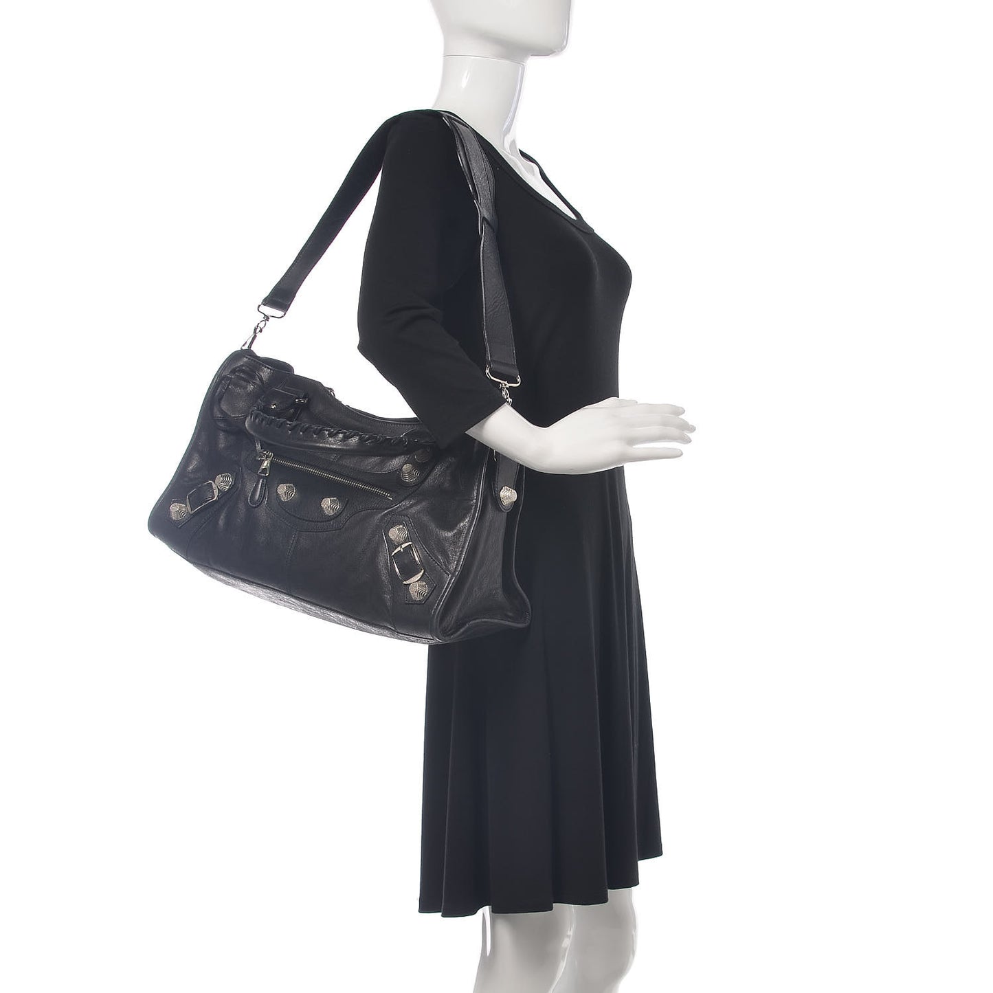 Agneau Giant 21 Silver Hardware Part Time Black