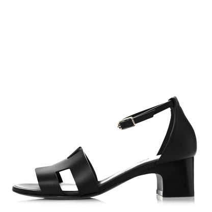Hermes Calfskin Encens 50 Sandals 36 Black 1 of 9