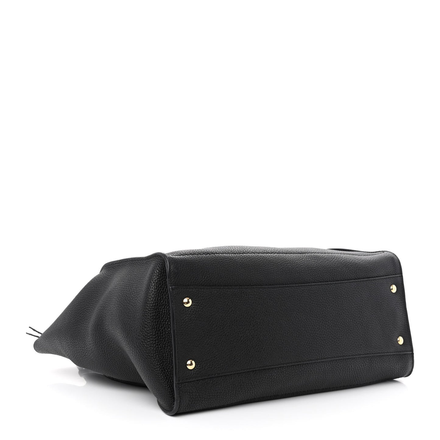 Hammered Calfskin Double Handle Large Amy Tote Black