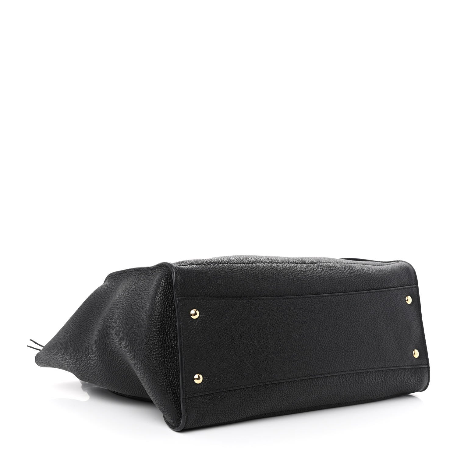 Salvatore Ferragamo Hammered Calfskin Double Handle Large Amy Tote Black 4 of 9