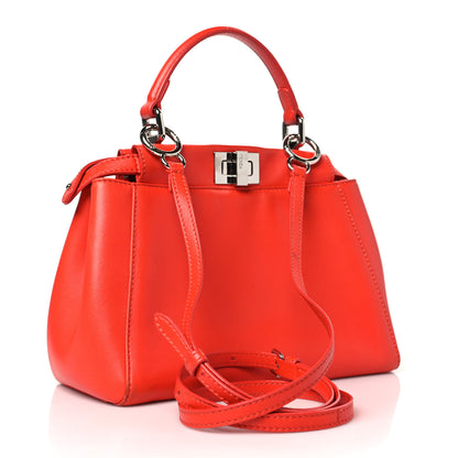 Fendi Nappa Mini Peekaboo Iconic Satchel Papavero 3 of 14