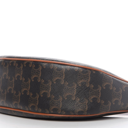 Celine Triomphe Canvas Calfskin Ava Shoulder Bag Tan 7 of 10