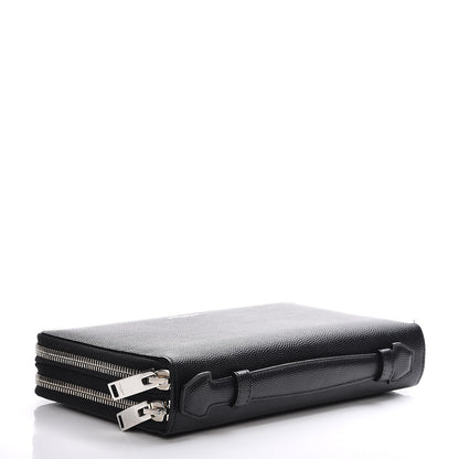 Saint Laurent Grain De Poudre Classic Zip Around Travel Organizer Wallet Black 4 of 10