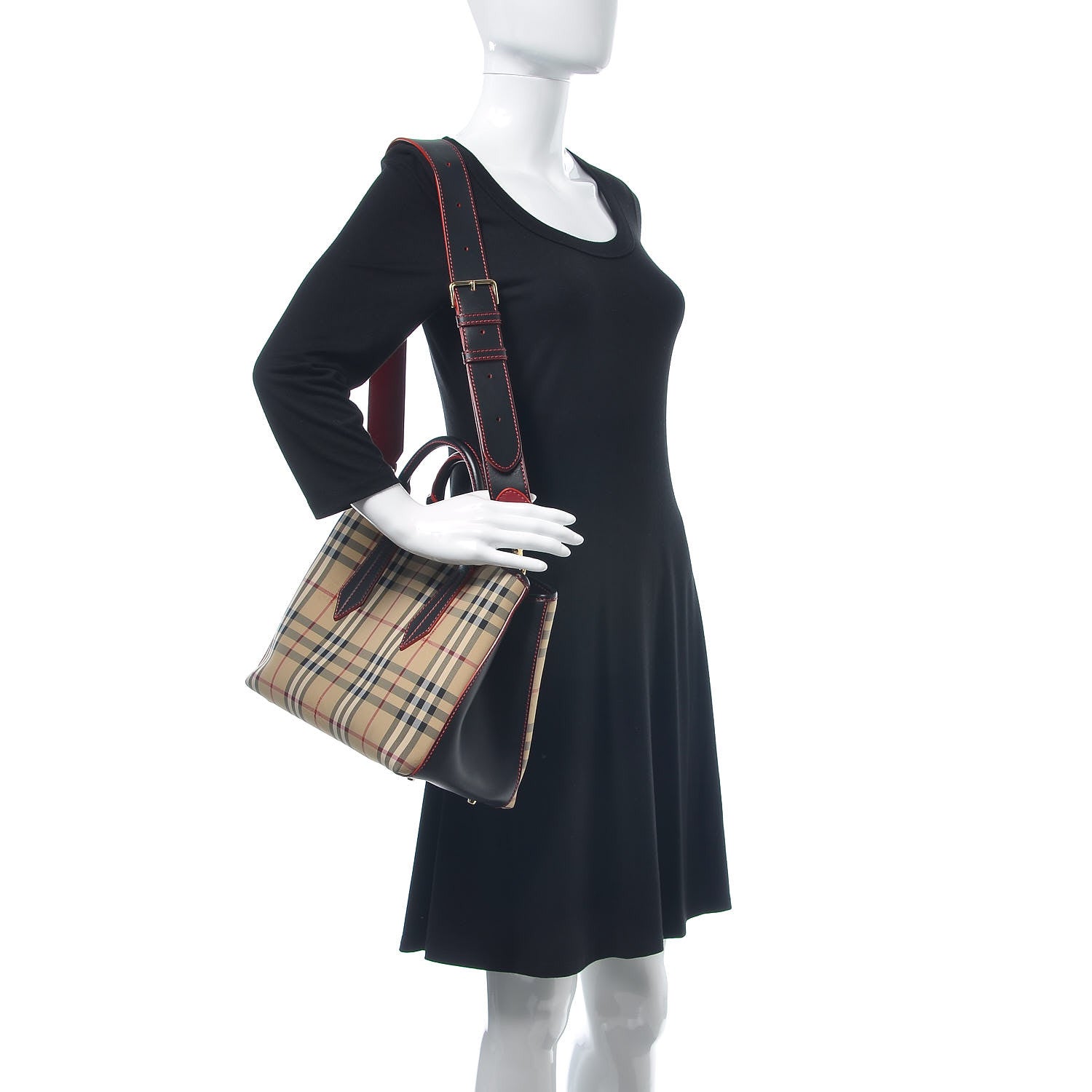Burberry Horseferry Check Medium Ballingdon Tote Honey Black 2 of 10