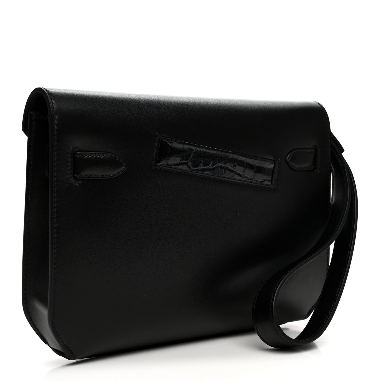 Swift Shiny Niloticus Crocodile Kelly Depeches 25 Pouch Black