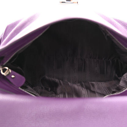 Salvatore Ferragamo Calfskin Large Sofia Satchel Purple 5 of 10