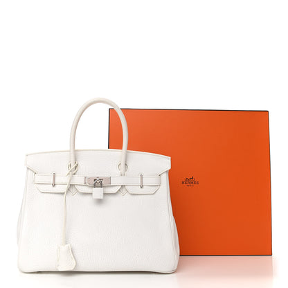 Hermes Taurillon Clemence Birkin 30 White 11 of 11