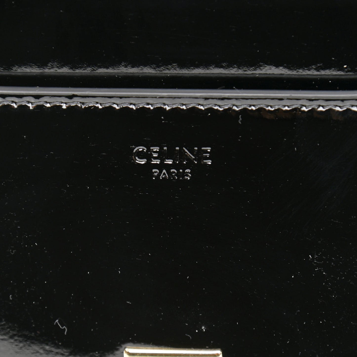 Patent Calfskin Small 16 Top Handle Bag Black