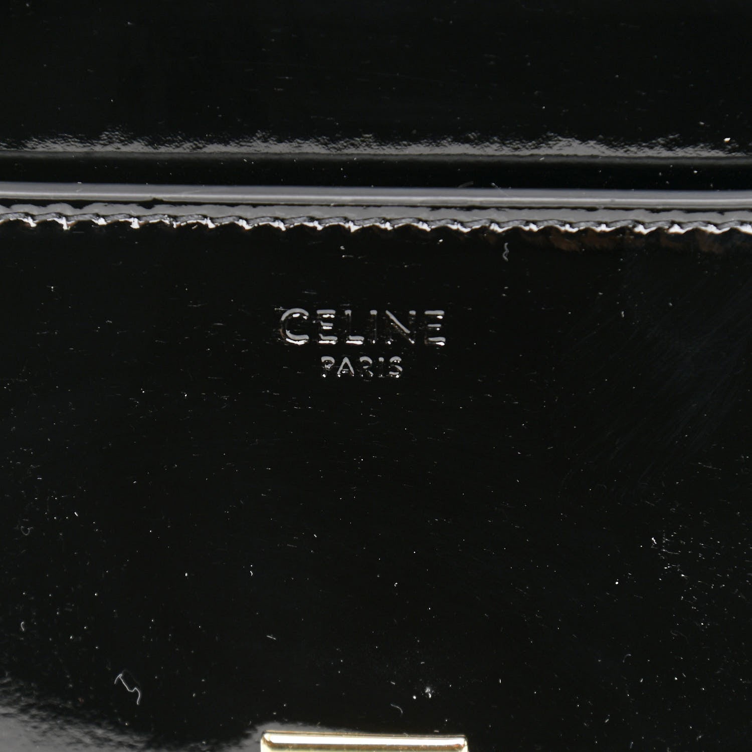 Celine Patent Calfskin Small 16 Top Handle Bag Black 6 of 9
