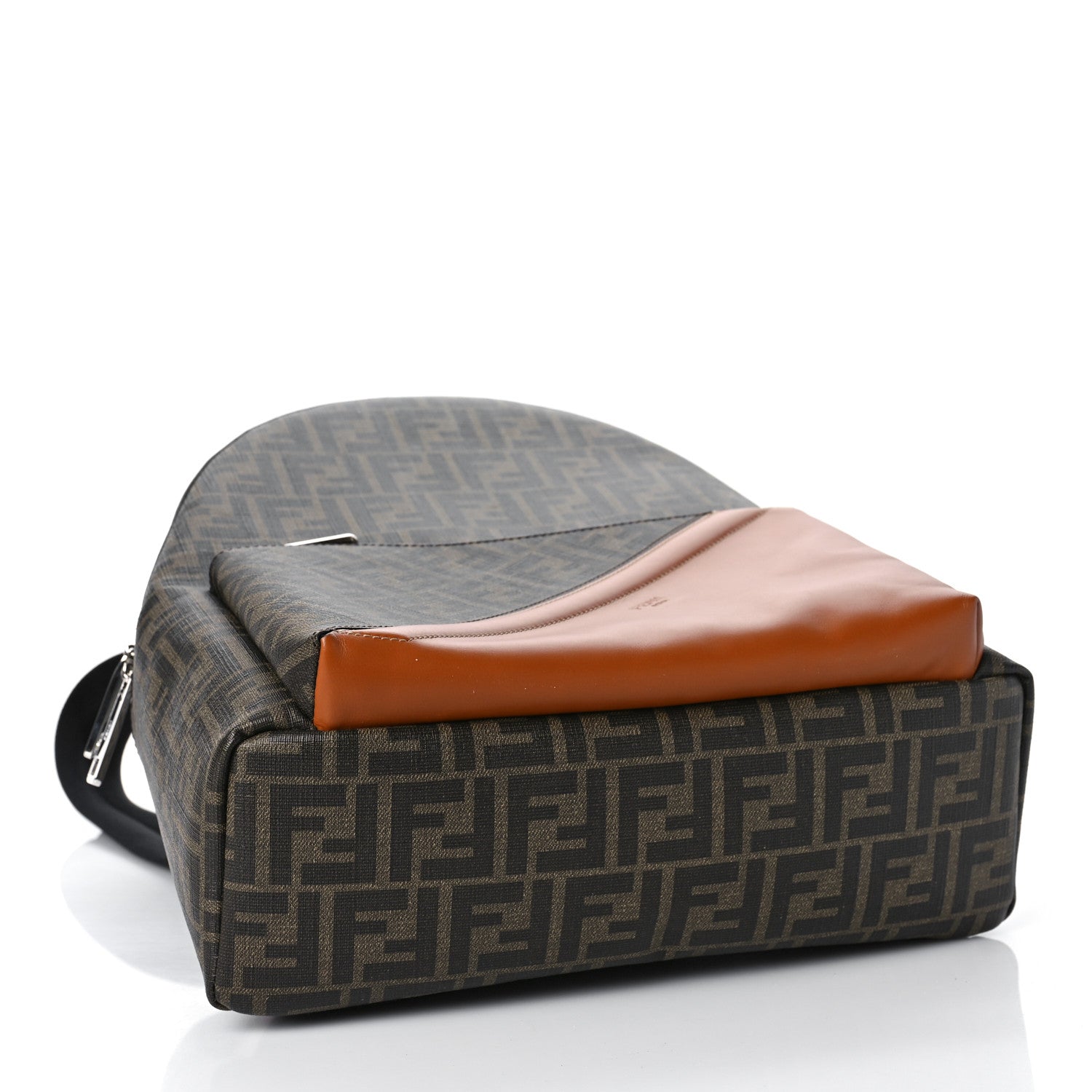 Fendi Glazed Fabric Vitello King FF 1974 Diagonal Pouch Pocket Backpack Tobacco Moro Cuoio 4 of 8
