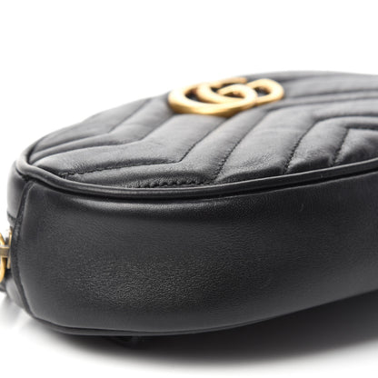 Gucci Calfskin Matelasse GG Marmont Belt Bag 85 34 Black 6 of 15