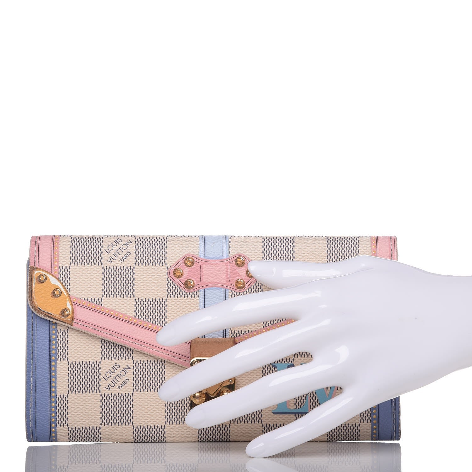 Louis Vuitton Damier Azur Summer Trunks Sarah Wallet NM 2 of 7