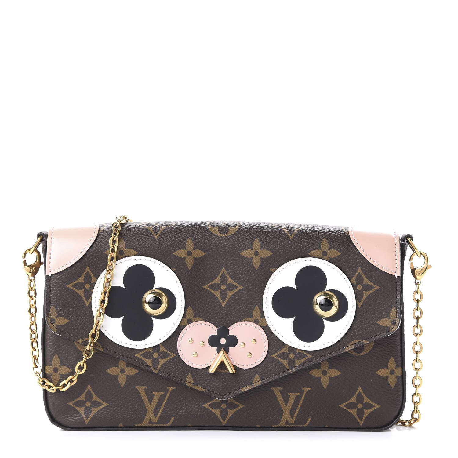Louis Vuitton Monogram Valentine Dog Pochette Felicie Chain Wallet 1 of 10