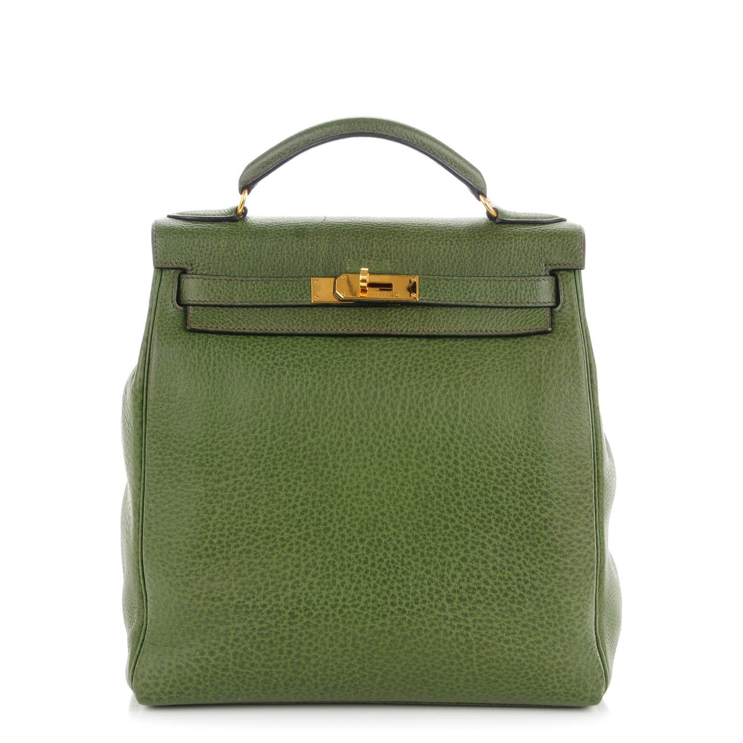 Hermes Buffle Gala Kelly Ado Backpack 28 Vert Olive 1 of 16