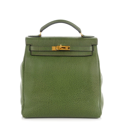 Hermes Buffle Gala Kelly Ado Backpack 28 Vert Olive 1 of 16