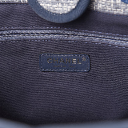 Chanel Woven Straw Raffia Small Deauville Tote Blue 5 of 9