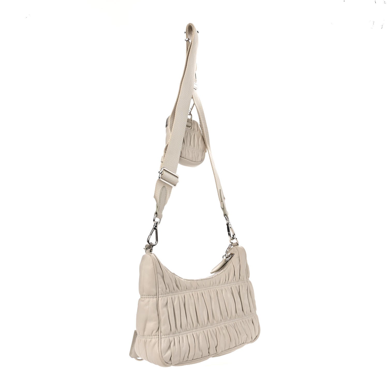 Prada Nappa Gaufre Re-Edition 2005 Shoulder Bag Talco 3 of 13