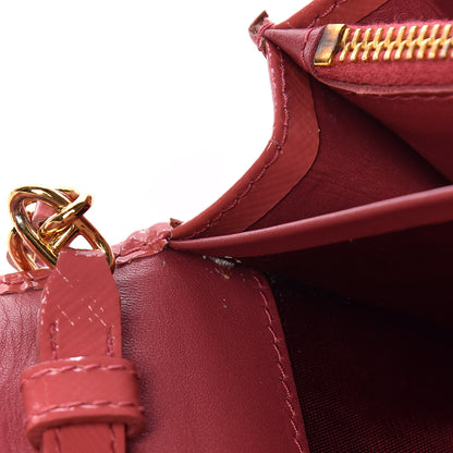 Prada Saffiano Vernice Metal Oro Chain Wallet 15 of 27