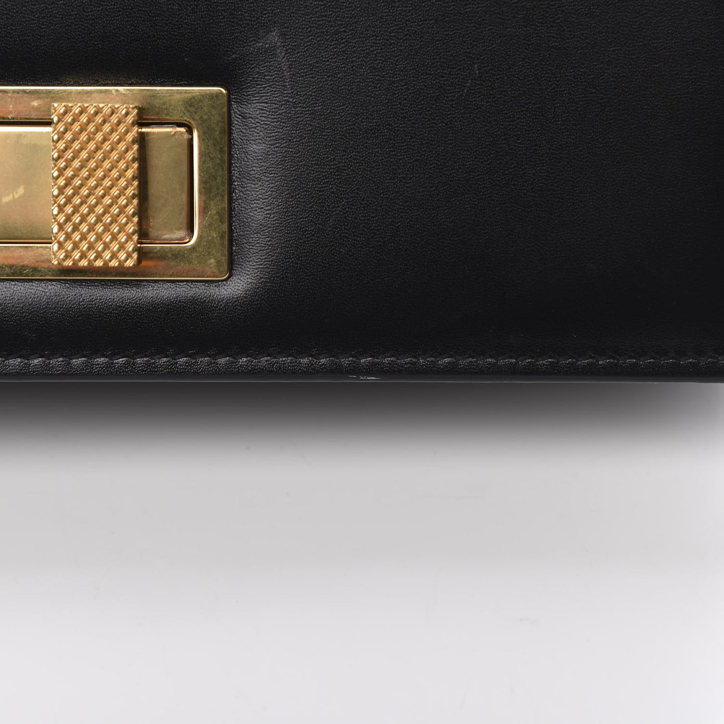 Smooth Calfskin Medium Domino Shoulder Bag Black