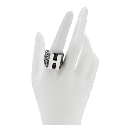 Gucci Sterling Silver Letter H Ring 64 10.75 2 of 4