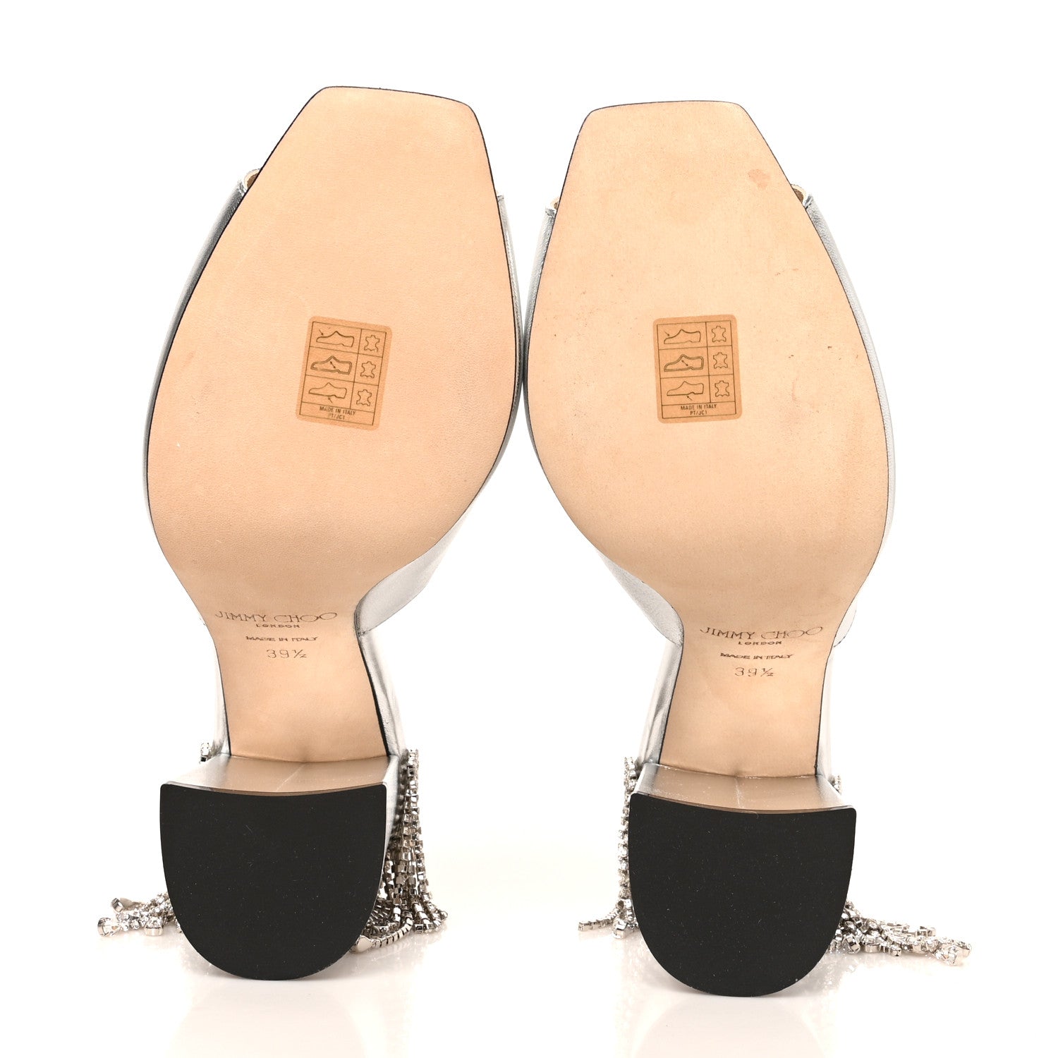 Jimmy Choo Metallic Nappa Baia 100 Mules 39.5 Silver 6 of 8