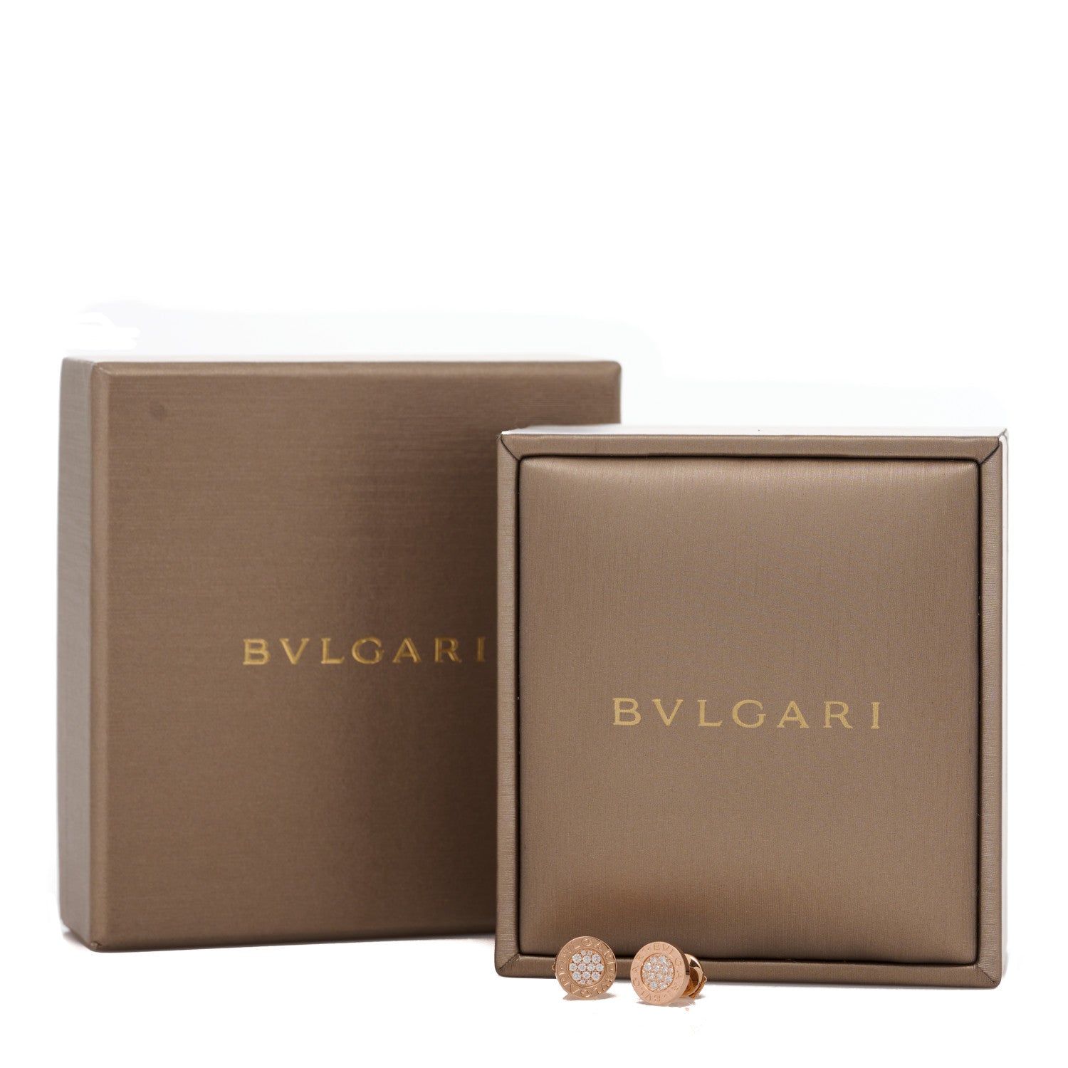 Bulgari 18K Rose Gold Diamond BVLGARI BVLGARI Stud Earrings 4 of 5