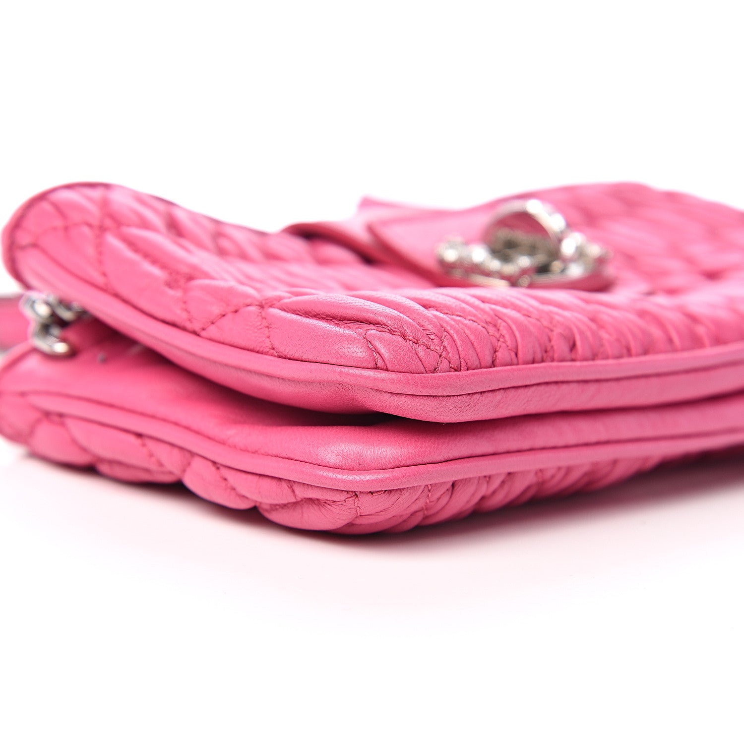 Miu Miu Nappa Matelasse Crystal Clutch Fuxia 7 of 8