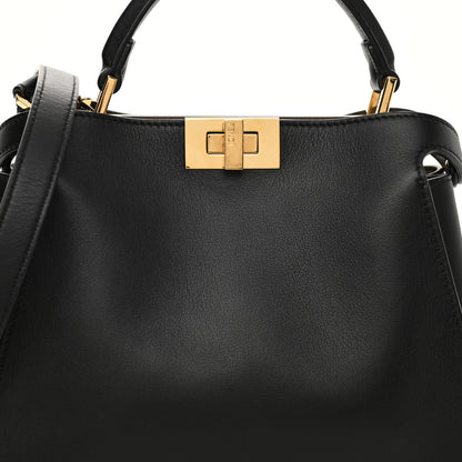 Fendi Vitello Tahiti Burro Medium Peekaboo Iconic Essentially Satchel Black Corda 8 of 11