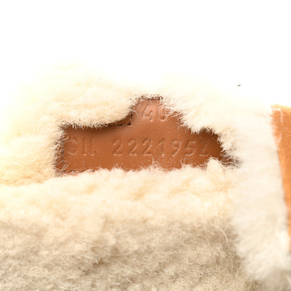 Hermes Suede Goatskin Woolskin Womens Chypre Sandals 40 Golden Beige 6 of 11