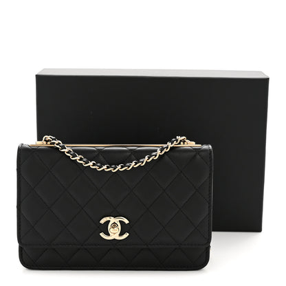 Chanel Lambskin Quilted Trendy CC Wallet On Chain WOC Black 13 of 13