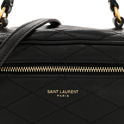 Saint Laurent Lambskin Quilted Vanity Bag Top Handle Black 8 of 11