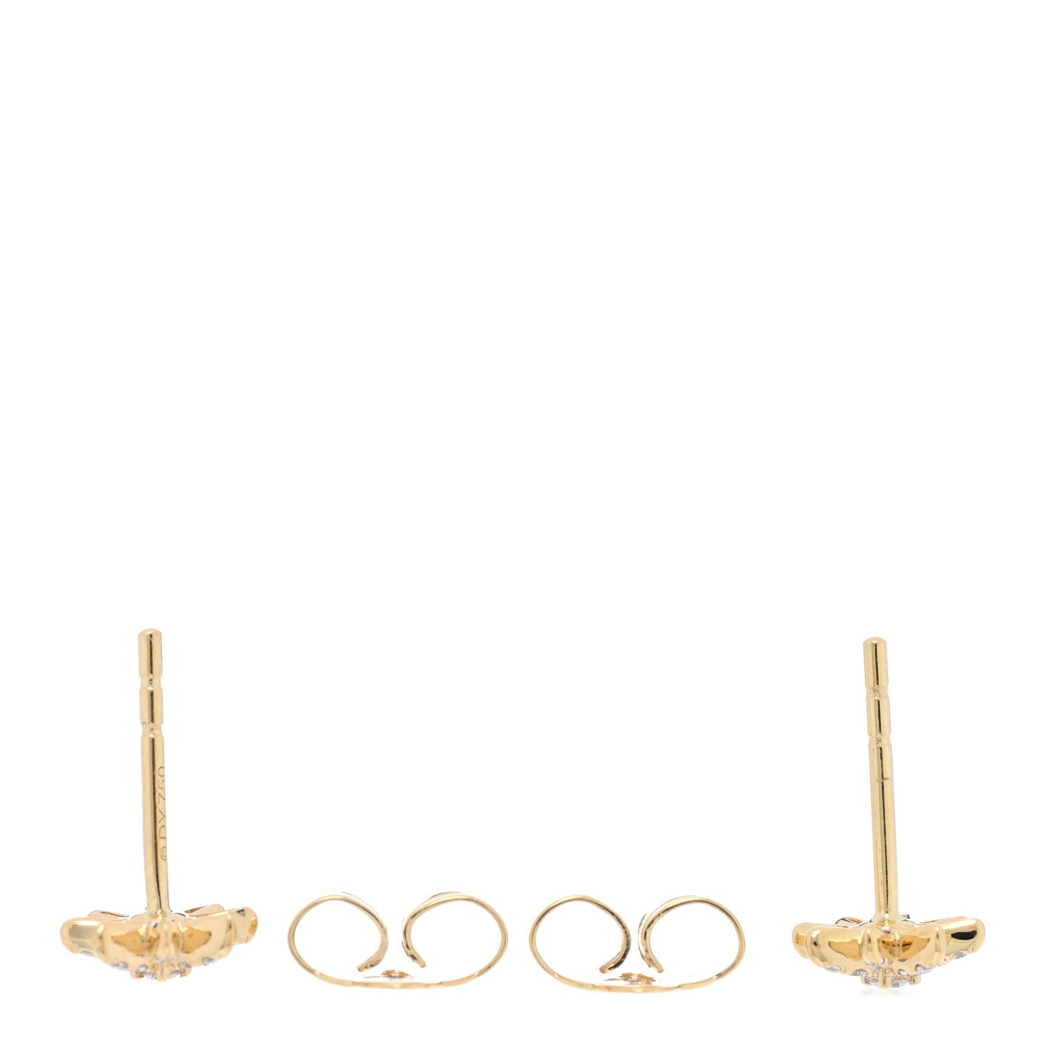 David Yurman 18K Yellow Gold Diamond Petite Starburst Earrings 3 of 4