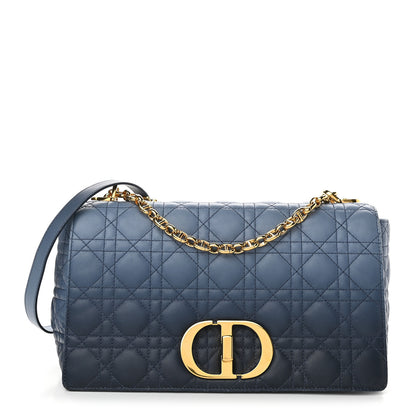 Christian Dior Lambskin Cannage Gradient Large Caro Bag Indigo Blue 1 of 10