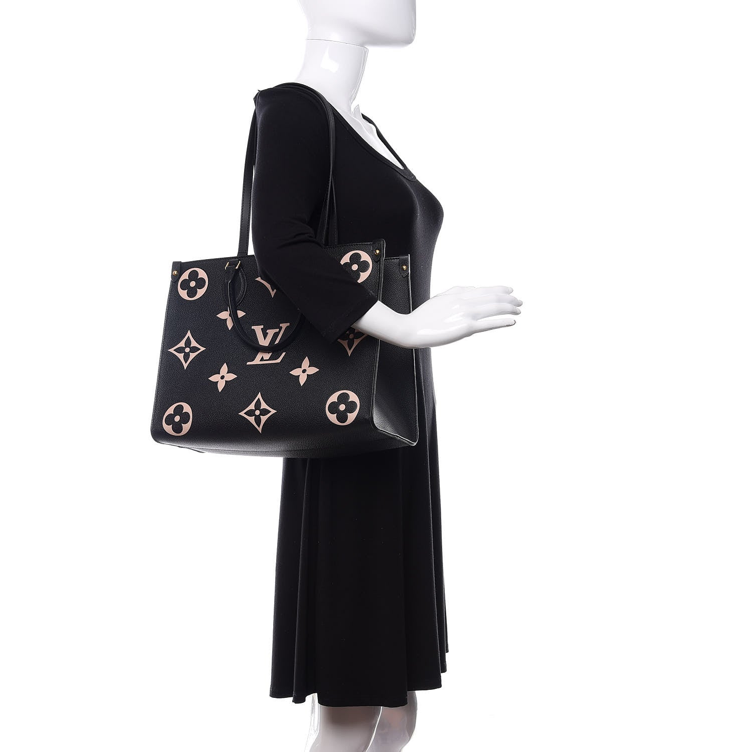 Louis Vuitton Empreinte Monogram Giant Onthego MM Black Beige 2 of 11