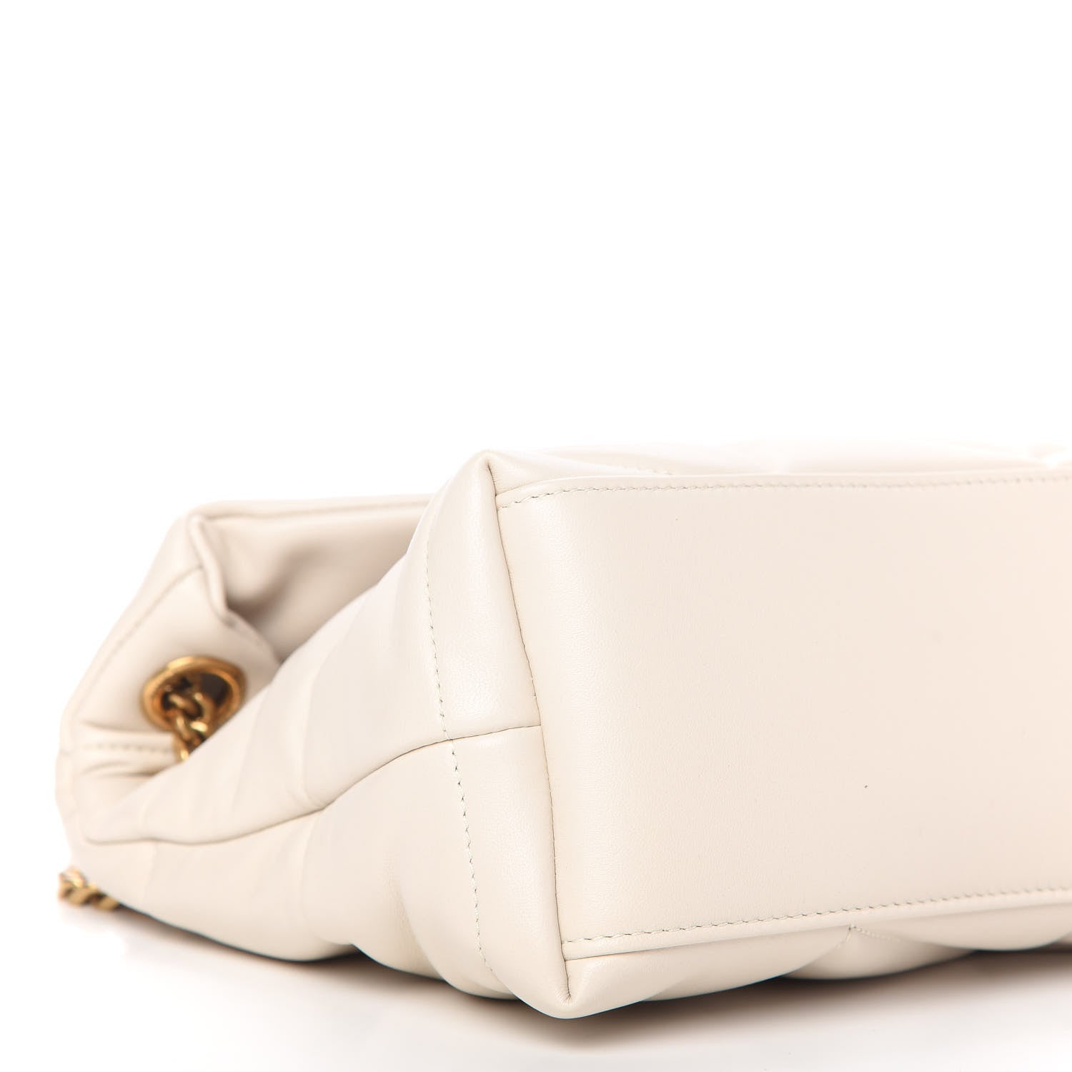 Saint Laurent Lambskin Quilted Small Loulou Puffer Monogram Chain Satchel Crema Soft 6 of 11