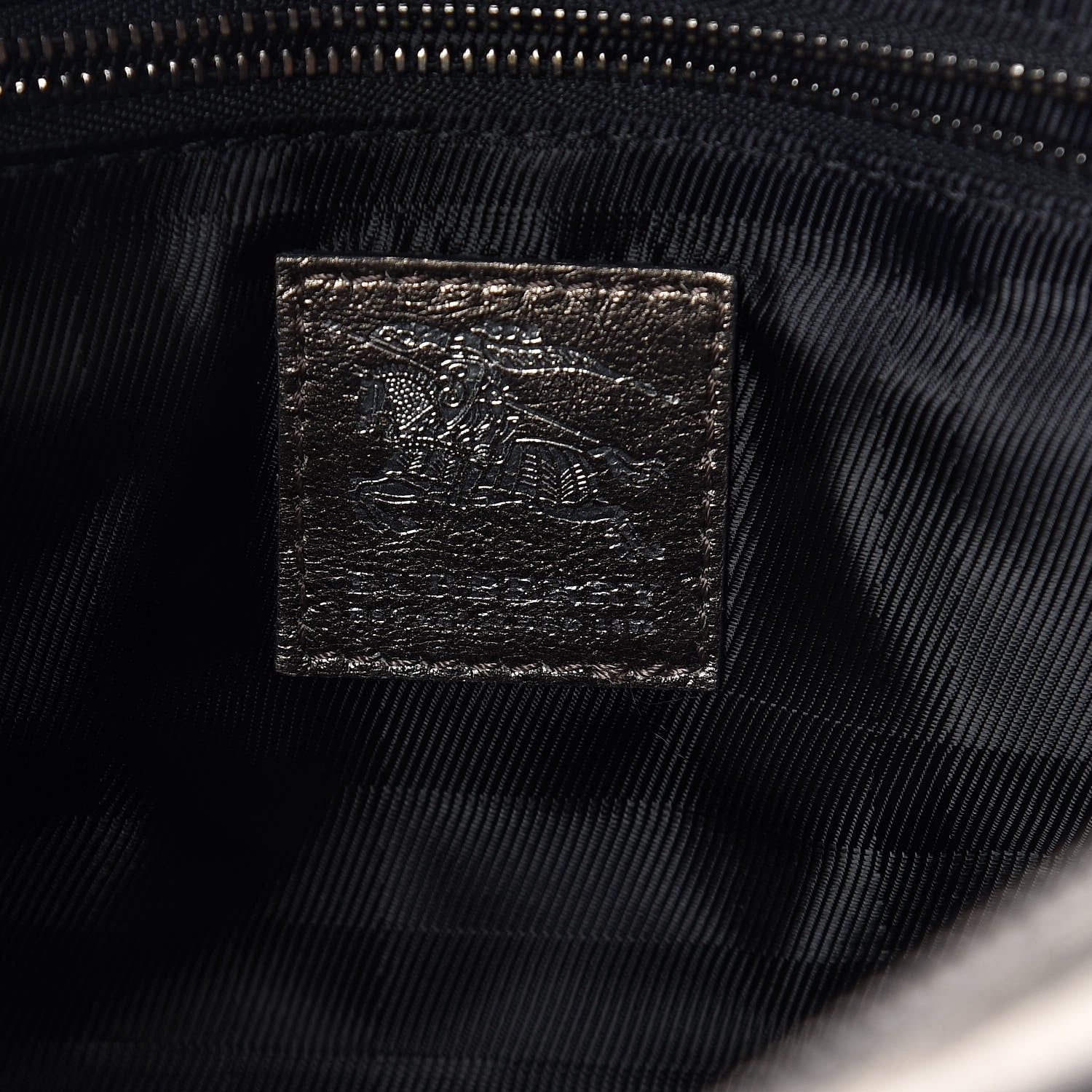 Burberry Metallic Calfskin Quilted Mini Manor Tote Pewter 6 of 11