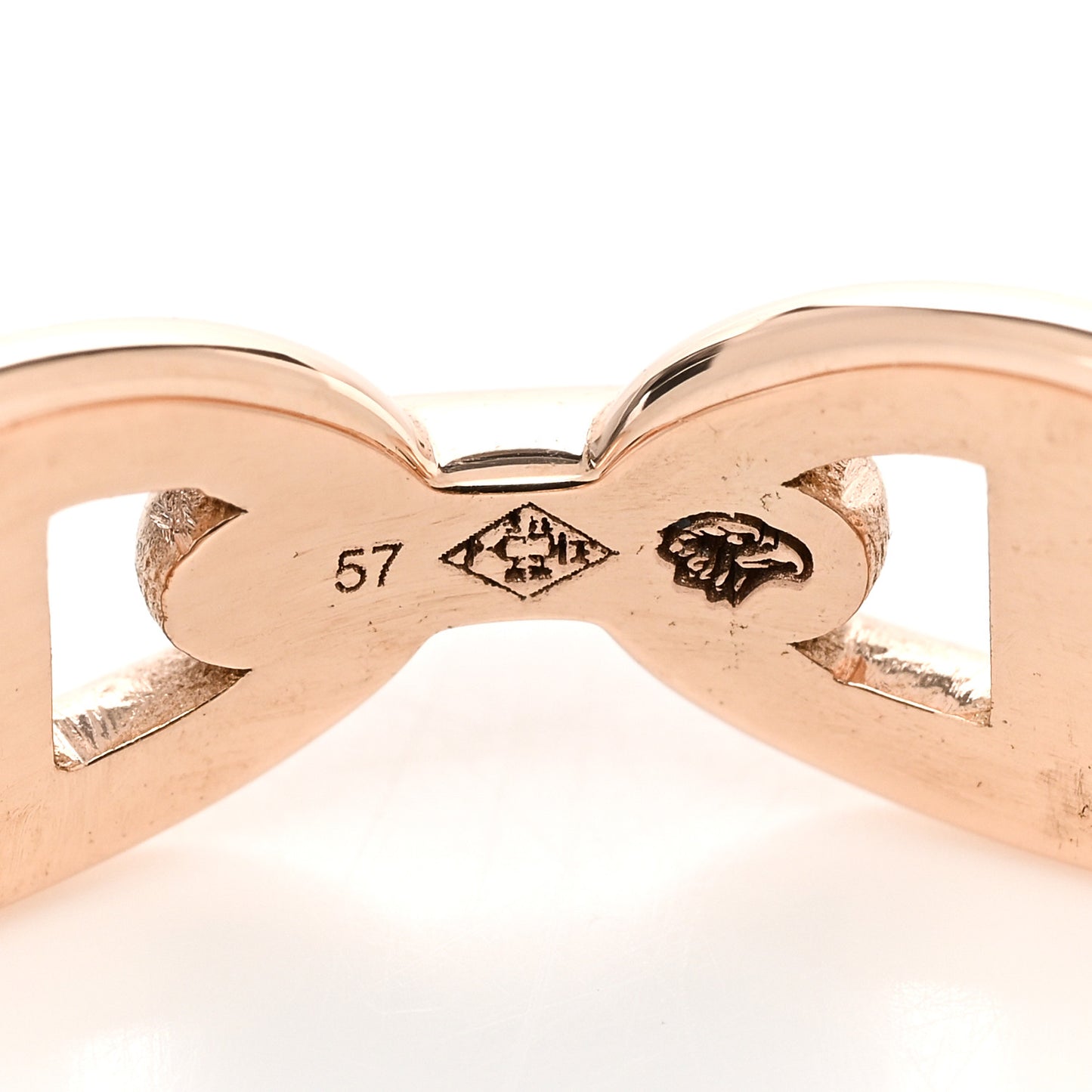 18K Rose Gold PM Chaine d'Ancre Enchainee Ring 57 8