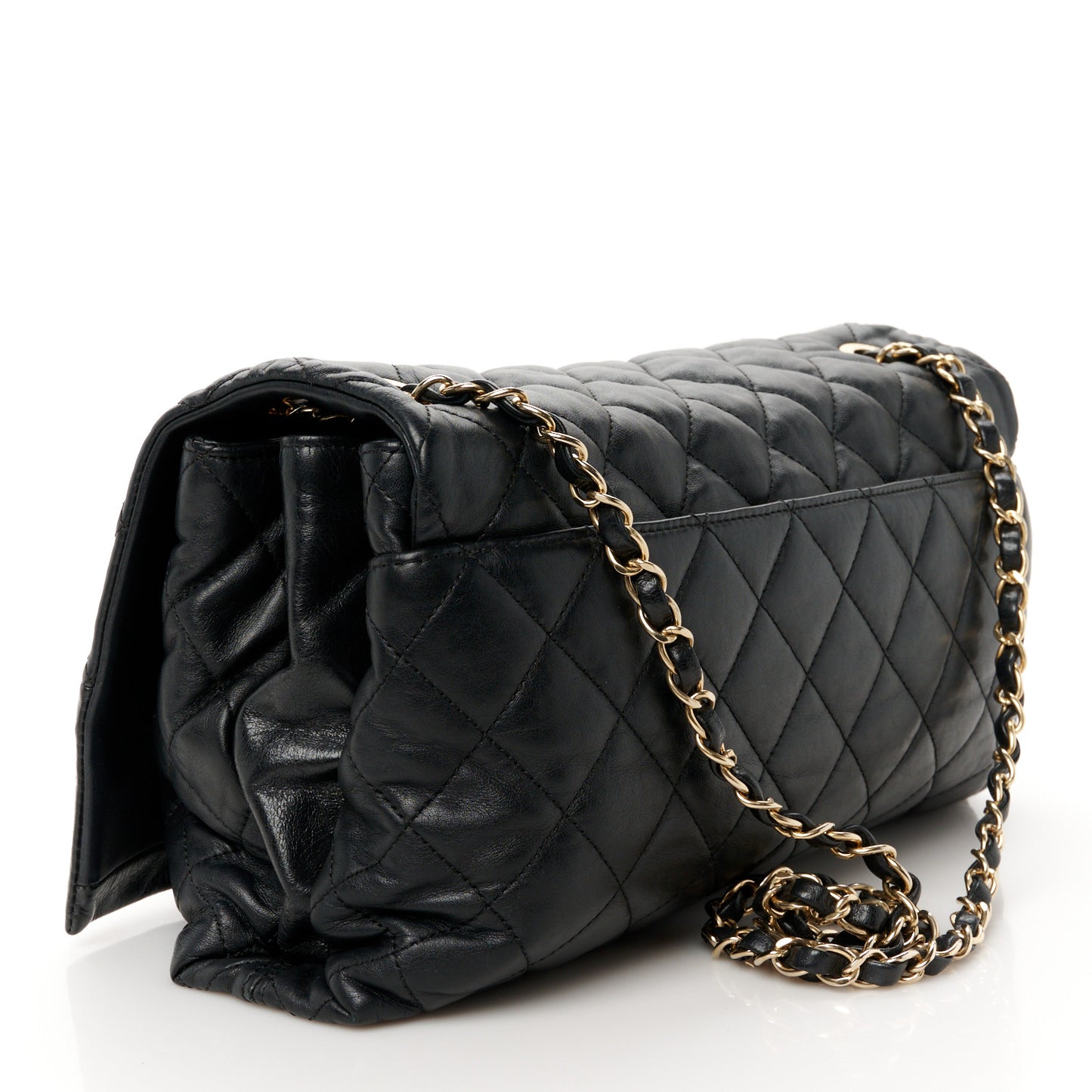 Calfskin Quilted Jumbo Soft Elegance Flap Black