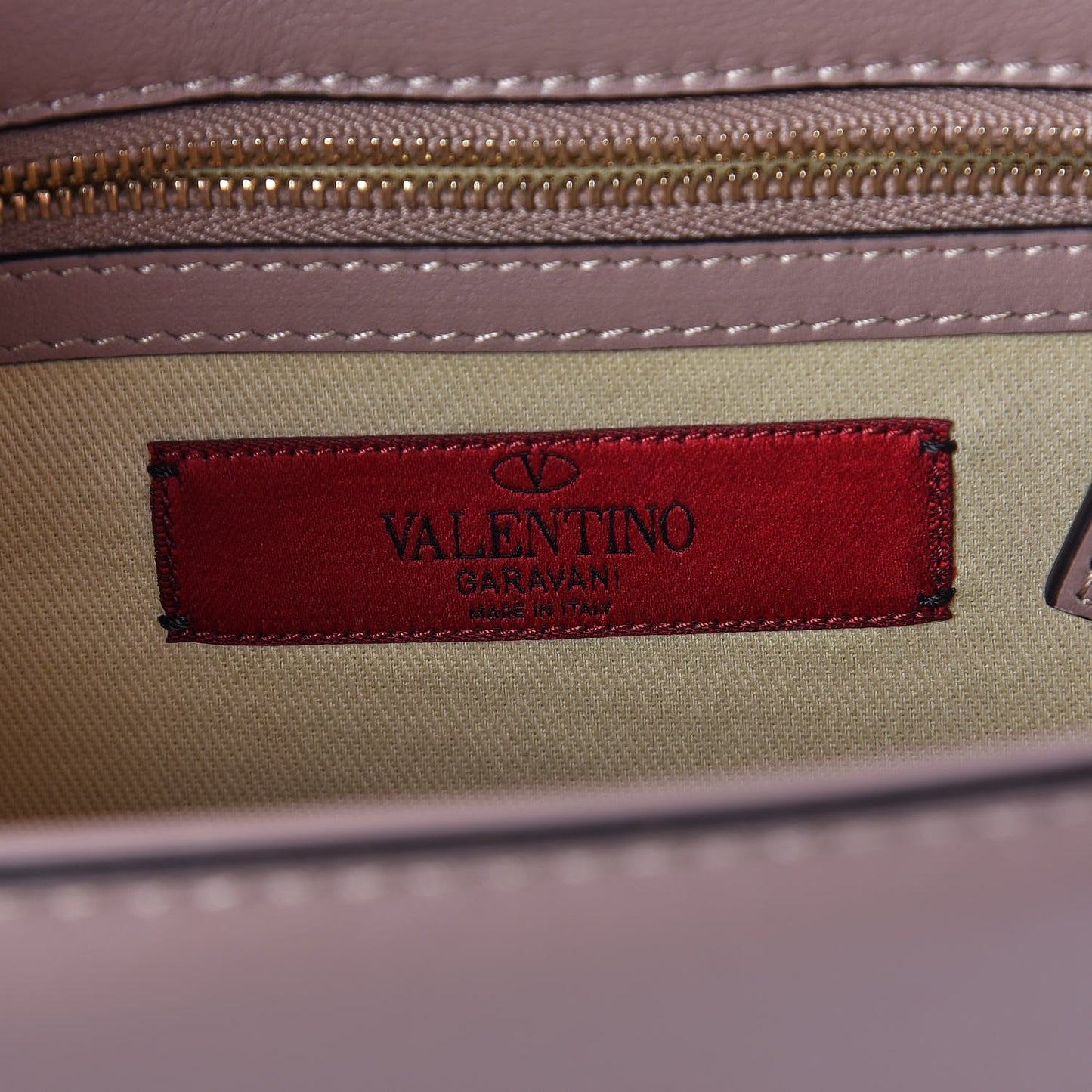 Vitello Small Glam Lock Rockstud Flap Poudre
