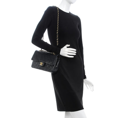 Chanel Lambskin Quilted Medium Double Flap Black 2 of 8