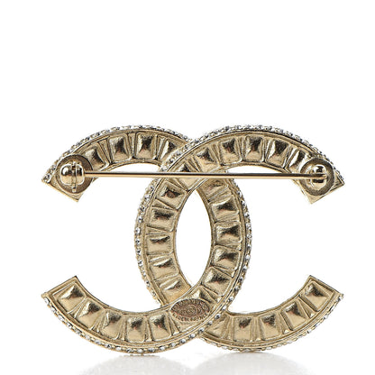 Chanel Baguette Crystal CC Brooch Gold 3 of 5