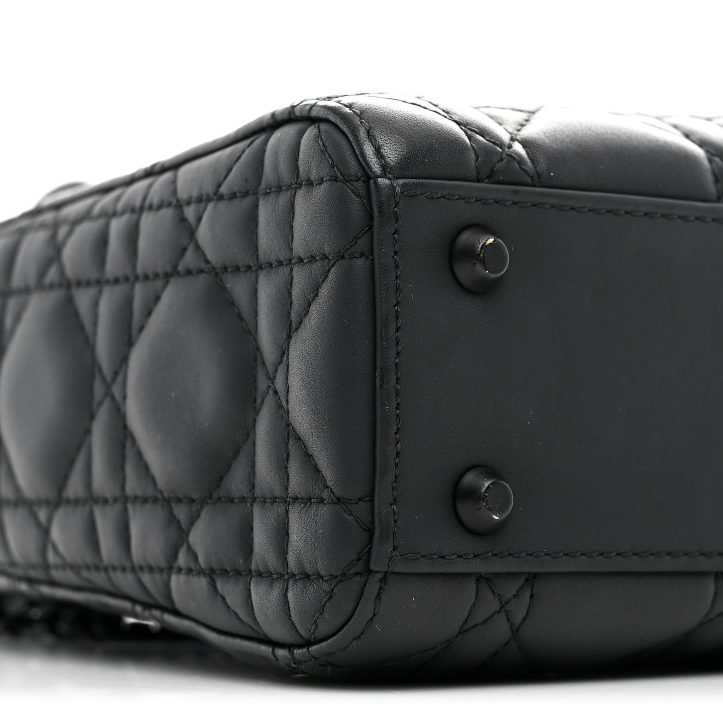 Ultra Matte Calfskin Cannage Mini Lady Dior Black