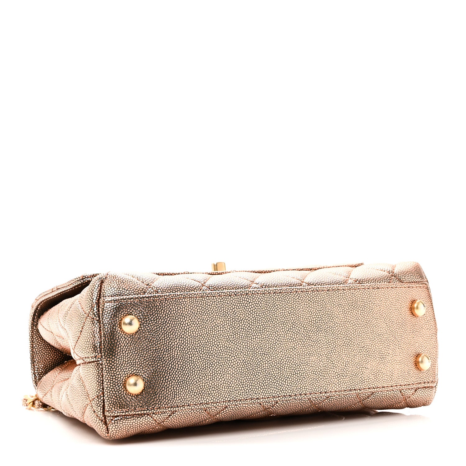 Chanel Metallic Caviar Quilted Mini Coco Handle Flap Gold 4 of 10