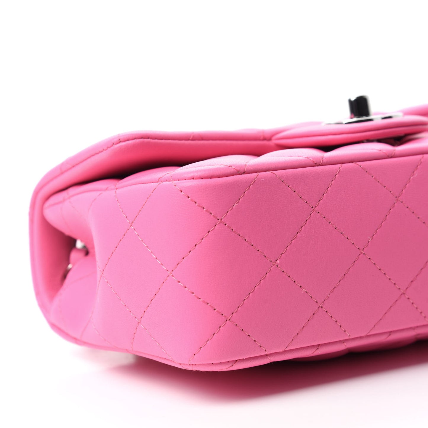 Lambskin Quilted Mini Rectangular Flap Pink